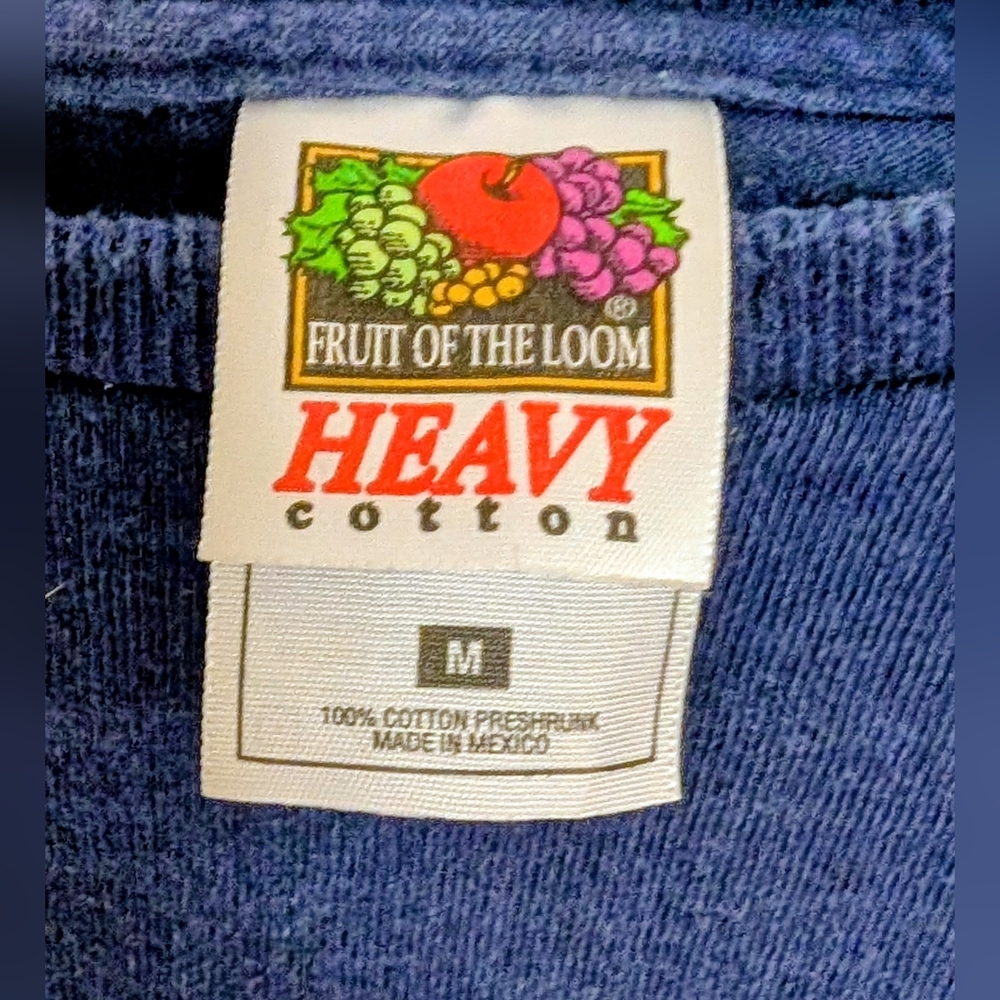 Fruit of the Loom Heavy Cotton Navy T-Shirt - Picture 2 of 3